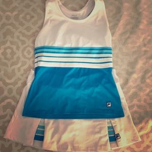 Fila Size Medium Tennis Skirt and Tank Blue White